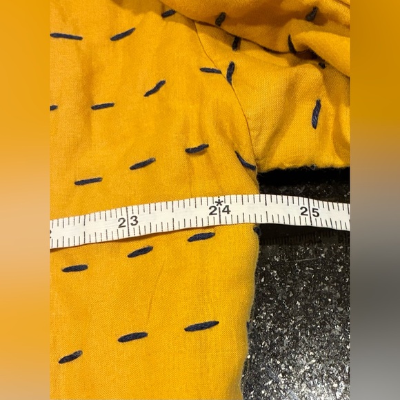 J Jill Pure Jill Kantha-Stitched Kimono Jacket  Pockets Golden Rod SZ. Med - Picture 10 of 16